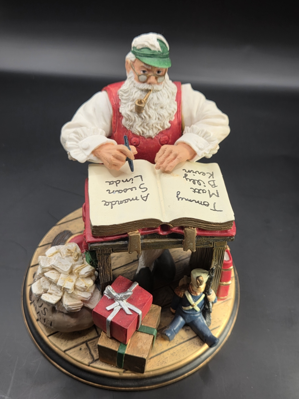 Norman Rockwell "Checking It Twice" Santa Figurine 1995 Visions of Santa Collect